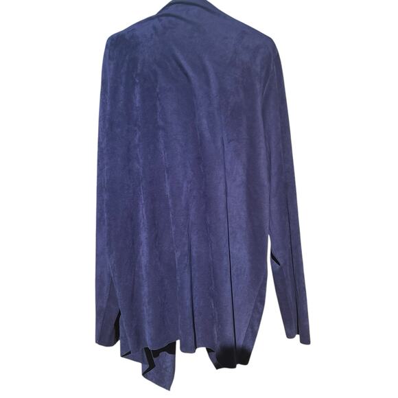 Soft Surroundings Blue Velvet Kimono Long Open Cardigan Holiday Size 3X Draped - Picture 3 of 10